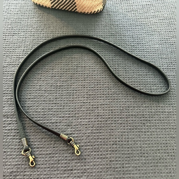 Esprit Crossbody Black & Tan Check Pattern Rattan Bag Y2K Academia Preppy - Picture 6 of 7